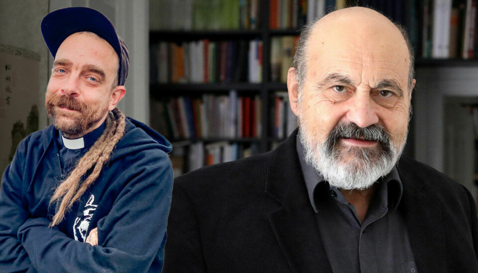 Tomáš Halík är en tjeckisk katolsk präst, filosof och teolog. Han är professor i sociologi vid Karlsuniversitetet i Prag, pastor i Academic Parish vid St. Salvator Church i Prag och president för den tjeckiska kristna akademin. Bilden är ett montage. Tomáš Halík. Infälld bild på recensenten Tobias Hadin.