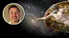 Bildmontage med klassisk Michelangelomålning av Guds utsträckta finger och bild på en galax i universum.  Infälld bild på debattören Göran Reierstam