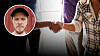 Anonyma kvinnor som skakar hand. Infälld bild på debattören David Billström.