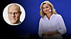 Ebba Busch. Infälld bild på debattören Jonas Segersam.