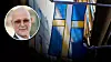 Svensk flagga hänger från hyreshus. Infälld bild på debattören Johan Bergquist.
