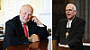 Delad porträttbild med Harald V av Norge och ärkebiskop Martin Modéus.