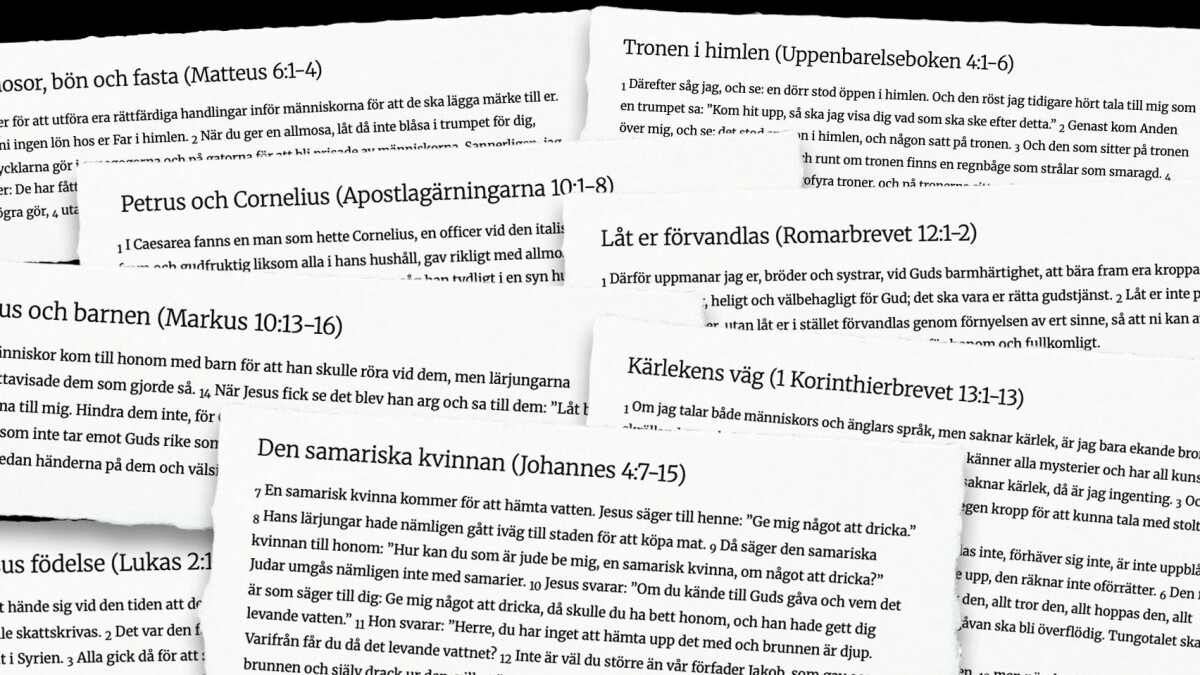 Läs själv – Dagen väljer ut kända bibeltexter i NT 2026