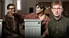 Thomas och Andreas Wijk i kyrkbänkarna. Infälld bild på recensenten Albin Bohlin.