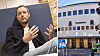 Samuel Jonsson på sitt kontor. Exteriör, Filadelfiakyrkan i Stockholm.