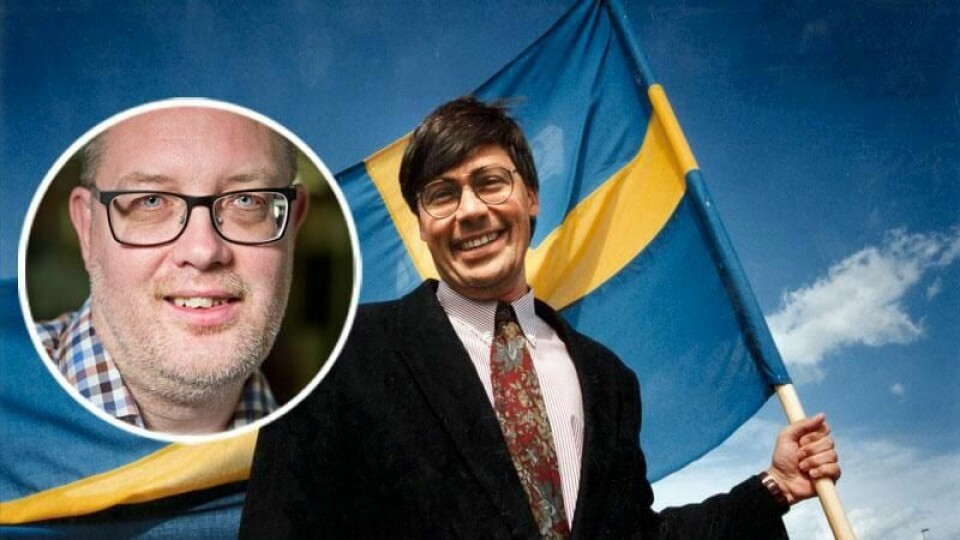 Ta emot inspiration från karismatiska förnyelserörelser, men fånga också upp de varningssignaler som finns, skriver Lars Gunther. Ulf Ekman håller i en svensk flagga i en bild från 1990-talet. Infälld bild på debattören Lars Gunther.