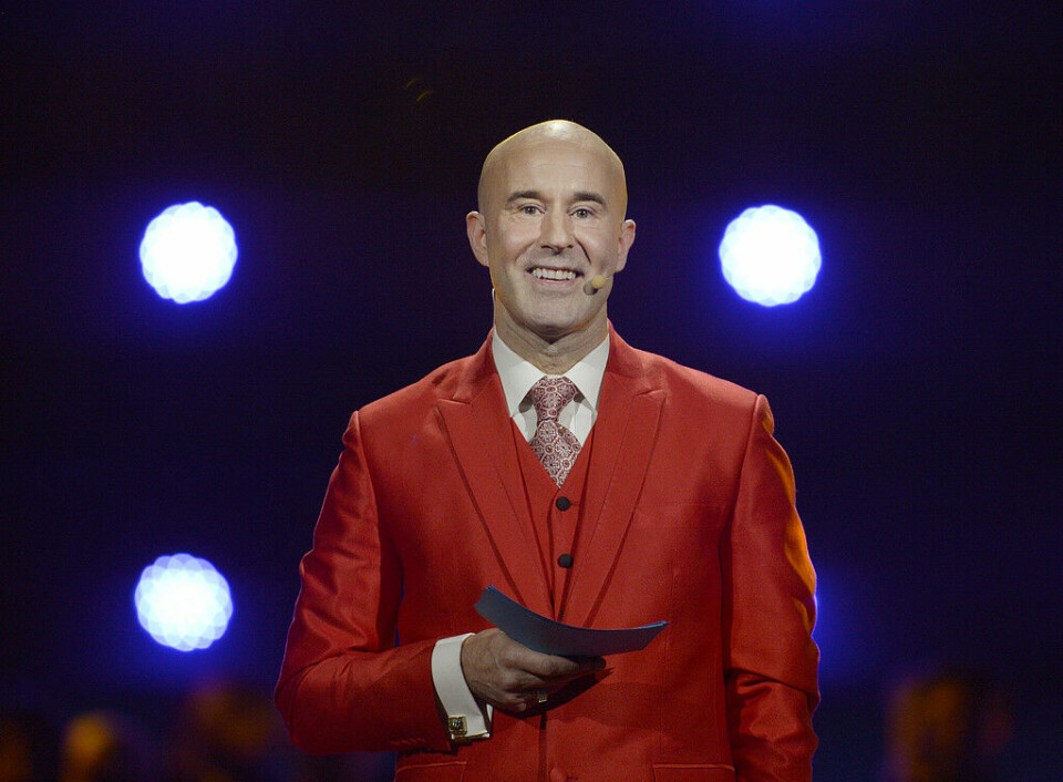 Mark Levengood - här under insamlingsgalan Hela Sverige skramlar. Mark Levengood - här under insamlingsgalan Hela Sverige skramlar.