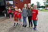 Fr.v. Alfred och Julia Levin, 6 år, tillsammans med syskonen Lydia och Olivia, 9 år, efter Kalasmöte på Torp.