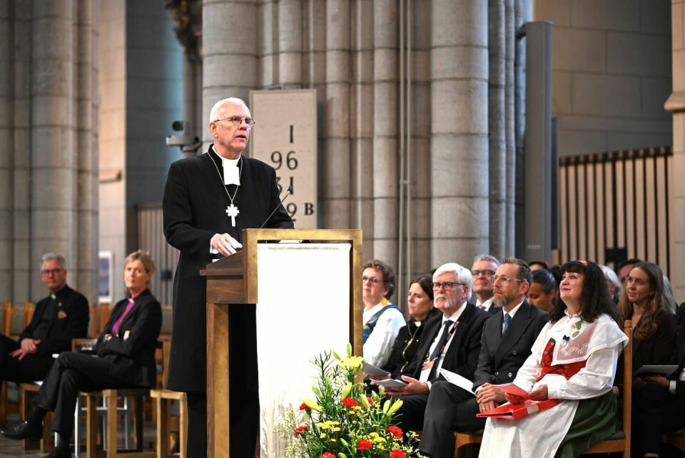 Ärkebiskop Martin Modéus fick också tala på gudstjänsten inför kyrkomötets öppnande. Ärkebiskop Martin Modéus talar på gudstjänsten inför kyrkomötets öppnande år 2024