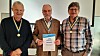 Lag Örebro, fr v Torbjörn Härlin, Christer Einarsson och Tomas Hagenfors van SPF Seniorernas frågesportstävling Hjärnkoll.