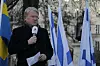 Israel-manifestation på Raol Wallenbergs torg i Stockholm, anordnat av Vänskapsförbundet Sverige Israel. EU-parlamentariker Lars Adaktusson (KD) och ordförande i Vänskapsförbundet sveige Israel