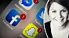 Delad bild: Till vänster en mobilskärm med bland annat en Facebook-ikon, till höger en porträttbild på Julia Mjörnstedt Karlsten.