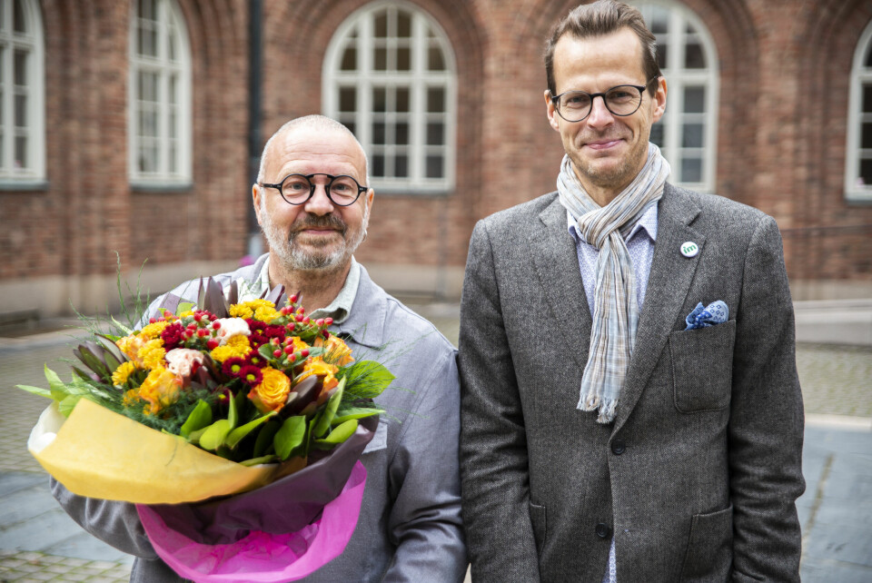 Kent Wisti mottog idag IM-priset 2020, till minne av organisationens grundare Britta Holmström. Prisutdelare var IMs generalsekreterare Martin Nihlgård. Kent Wisti mottog idag IM-priset 2020, till minne av organisationens grundare Britta Holmström. Prisutdelare var IMs generalsekreterare Martin Nihlgård.