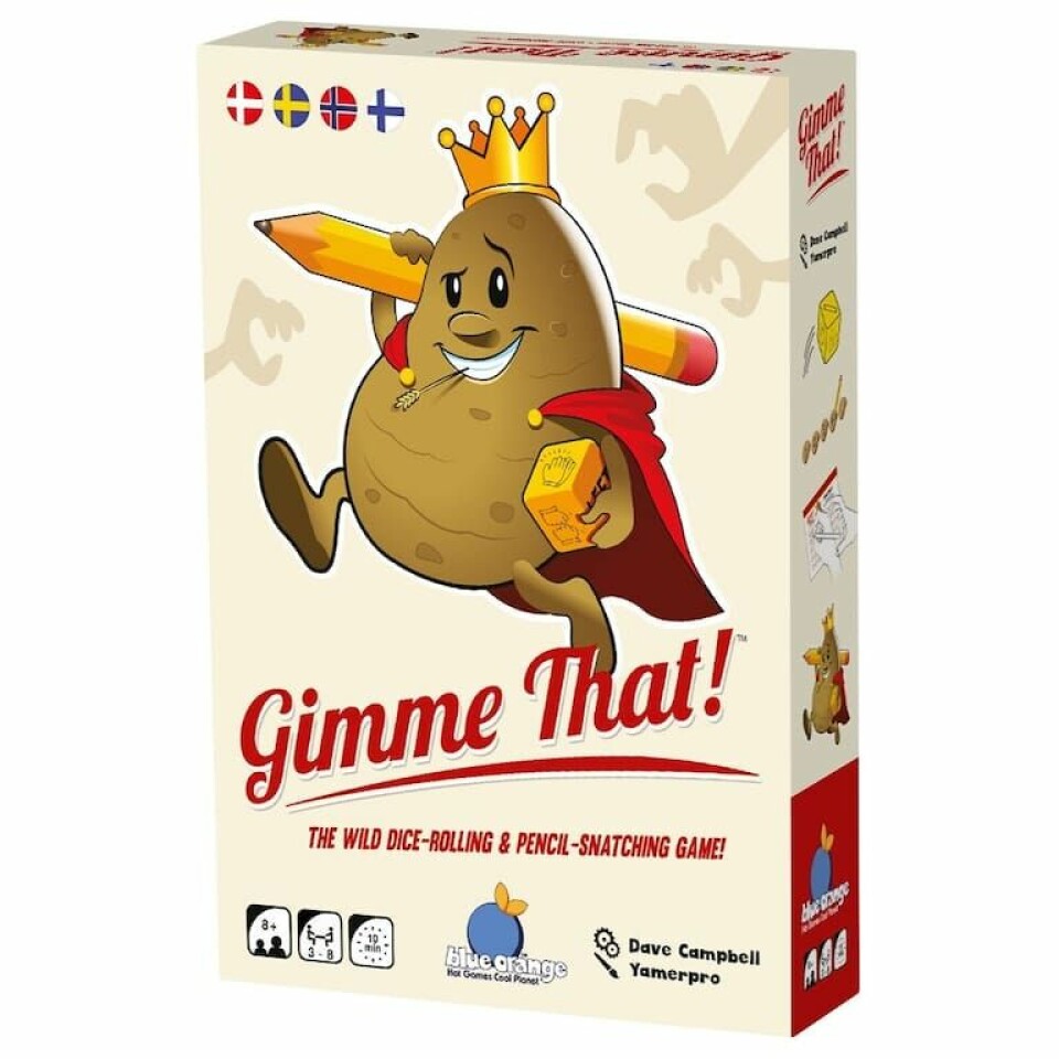 Brädspelsrecension: 'Gimme That!' Lådan till brädspelet Gimme That!