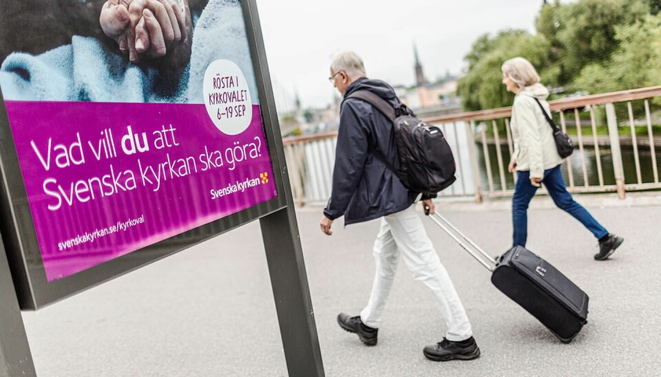 Kyrkovalsaffisch i centrala Stockholm. Kyrkovalsaffisch i centrala Stockholm.