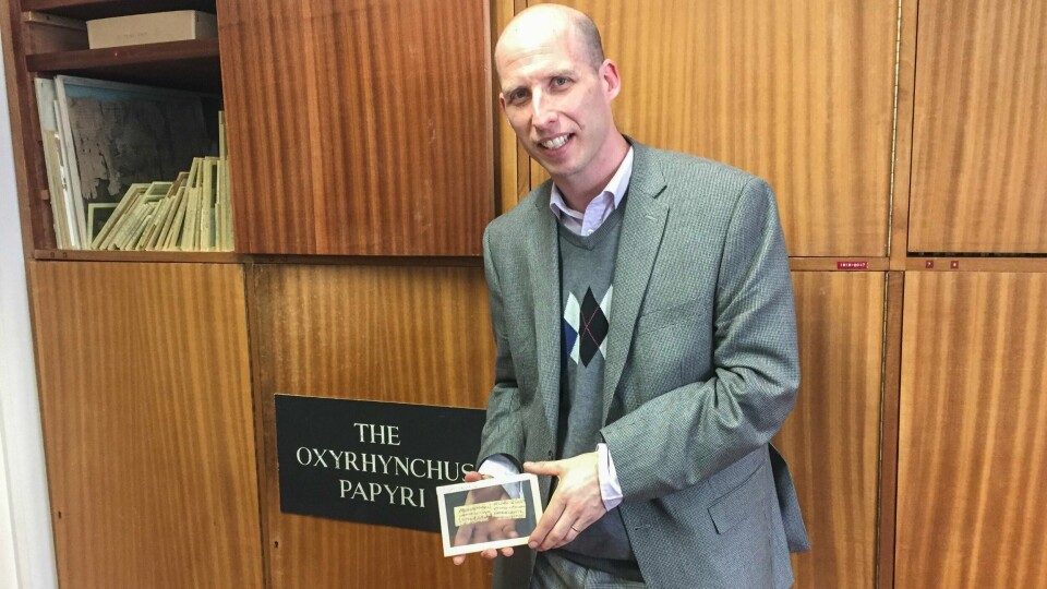 I juni 2016 besökte Tommy Wasserman ett arkiv i Oxford där tusentals papyrushandskrifter från egyptiska Oxyrhynchus förvaras. I juni 2016 besökte Tommy Wasserman ett arkiv i Oxford där tusentals papyrushandskrifter från egyptiska Oxyrhynchus förvaras.