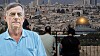 Jerusalem från utkiksplats, med klippmoskén i högra hörnet. Infälld bild på Arne Lapidus.