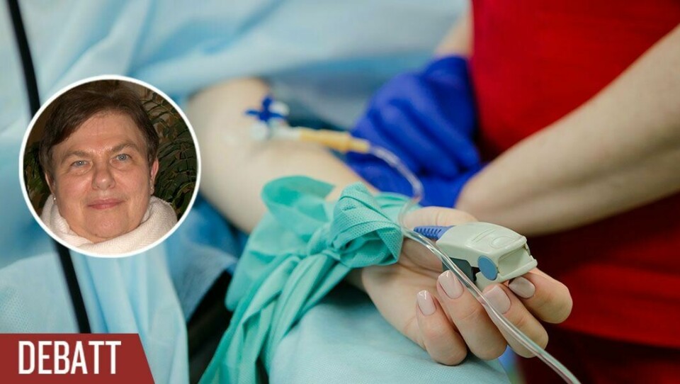 Att svälta ihjäl en döende, sövd patient är alltså tillåtet i Sverige i dag, men däremot är det inte tillåtet för en läkare att på patientens egen begäran ge en dödlig dos sömnmedel när allt hopp är ute, skriver Irène Nordgren. Att svälta ihjäl en döende, sövd patient är alltså tillåtet i Sverige i dag, men däremot är det inte tillåtet för en läkare att på patientens egen begäran ge en dödlig dos sömnmedel när allt hopp är ute, skriver Irène Nordgren.