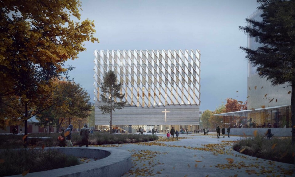 Nya Smyrnakyrkan i Göteborg kommer att ritas av arkitektbyrån Elding Oscarson. Byggnaden är kubformad och blir en märkesbyggnad i den nya stadsdel som ska byggas i Frihamnen i Göteborg. Församlingen hoppas kunna inviga kyrkan någon gång under 2022, det år då Smyrnaförsamlingen fyller 100 år. Nya Smyrnakyrkan i Göteborg kommer att ritas av arkitektbyrån Elding Oscarson. Byggnaden är kubformad och blir en märkesbyggnad i den nya stadsdel som ska byggas i Frihamnen i Göteborg. Församlingen hoppas kunna inviga kyrkan någon gång under 2022, det år då Smyrnaförsamlingen fyller 100 år.