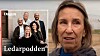 Adele Raemer framför staket. Infälld bild på Ledarpodden.