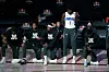 Orlando Magic's Jonathan Isaac (1) stands as others kneel before the start of an NBA basketball game between the Brooklyn Nets and the Orlando Magic Friday, July 31, 2020, in Lake Buena Vista, Fla. (AP Photo/Ashley Landis, Pool) MOJR106