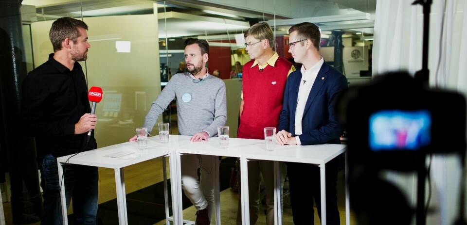 När de tre största nomineringsgrupperna i kyrkomötet möttes för debatt, Sven Milltoft – Borgerligt alternativ, Hans-Olov Andrén – POSK och Jesper Eneroth – Socialdemokraterna, var det såväl högljutt som polariserat. Dagens reporter Jacob Zetterman ledde debatten. När de tre största nomineringsgrupperna i kyrkomötet möttes för debatt, Sven Milltoft – Borgerligt alternativ, Hans-Olov Andrén – POSK och Jesper Eneroth – Socialdemokraterna, var det såväl högljutt som polariserat. Dagens reporter Jacob Zetterman ledde debatten.