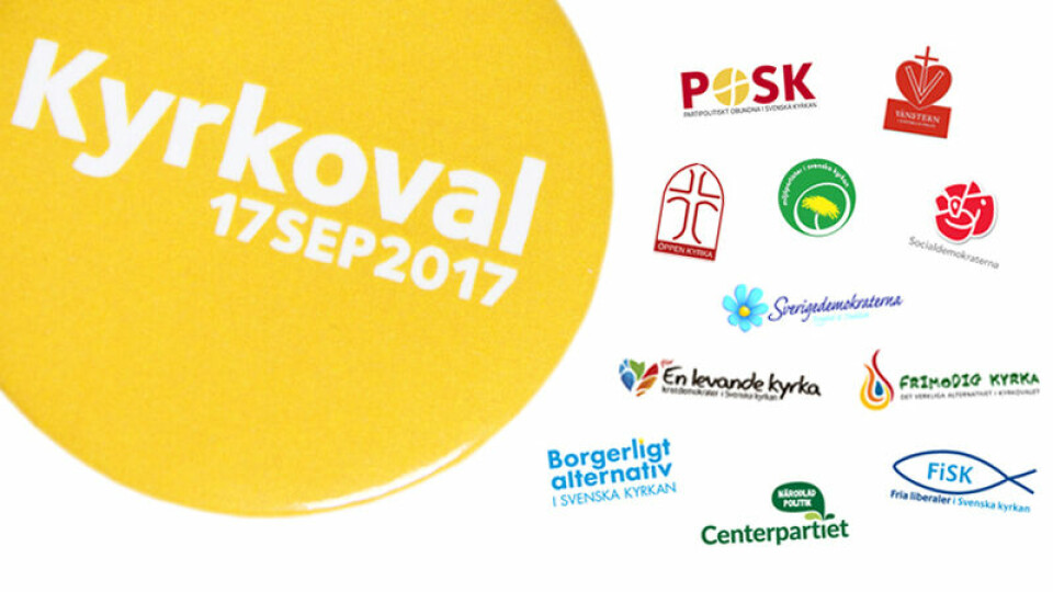 Kyrkovalet 2017 Grafik inför kyrkovalet 2017, med loggor för alla nomineringsgrupper.
