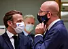 Nöjda miner bakom ansiktsmaskerna på Frankrikes president French President Emmanuel Macron och EU:s rådsordförande Charles Michel. Men är överenskommelsen en bra eller en dålig kompromiss?
