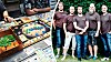 Bild av brädspelet Terraforming Mars, infälld bild på de fem bröderna Fryxelius som driver företaget Fryxgames.