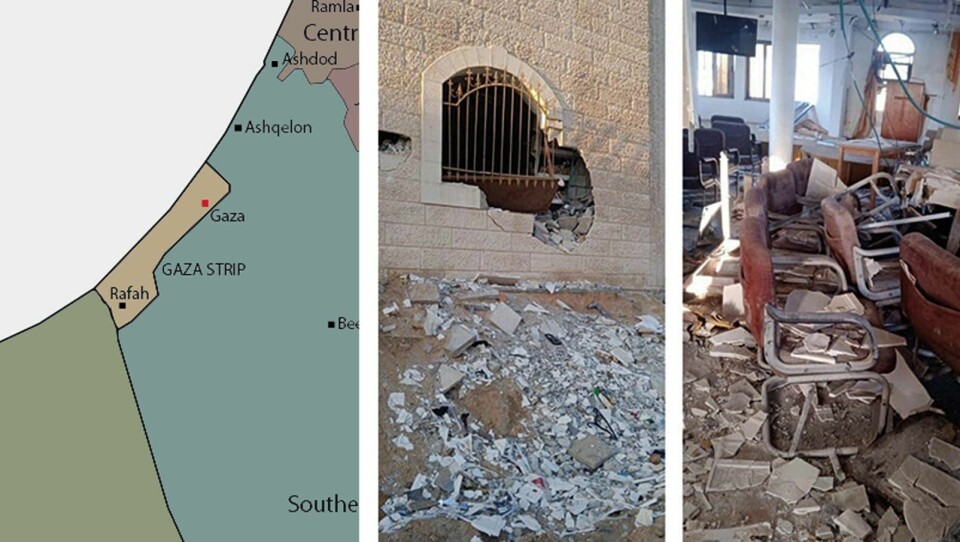 Baptistkyrkan i Gaza har fått stora skador under det pågående kriget. Baptistkyrkan i Gaza har fått stora skador under det pågående kriget.