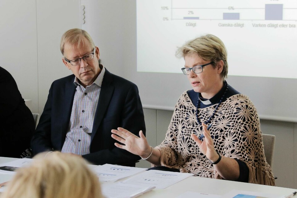 Boel Hössjer Sundman presenterar enkätsvar under torsdagens pressträff. Boel Hössjer Sundman presenterar enkätsvar under torsdagens pressträff.