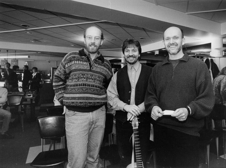 Stockholm Vineyard vid Alviks strand.Pastorerna Hans Sundberg, Ted Jeans och Hans Johansson. Vineyard - Alviks strand (i restaurangen) Pastorerna i församlingen: Hans Sundberg, Ted Jeans och Hans Johansson. Arkivibild.