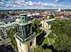 Sankt Olai kyrka i Norrköping sedd ovanifrån.