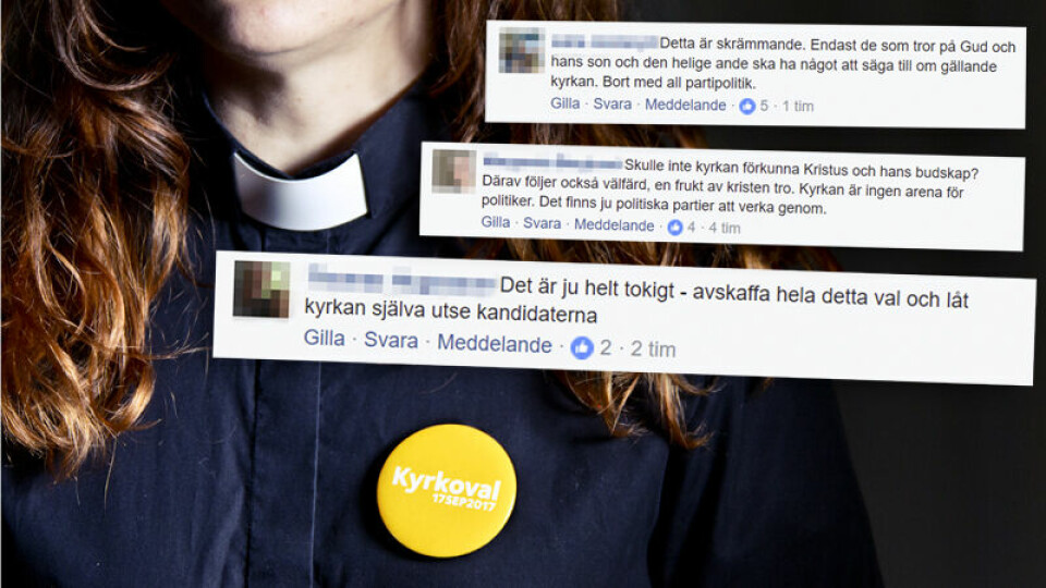 Kommentarer från Facebook angående Pierre Kjellins debattartikel om att många kyrkopolitiker inte är kristna. Kommentarer från Facebook angående Pierre Kjellins debattartikel om att många kyrkopolitiker inte är kristna.