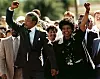 Nelson Mandela efter frigivningen 1990 tillsammans med hustrun Winnie.