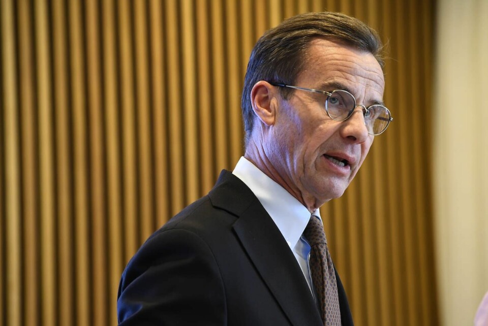 Statsminister och Moderaternas partiordförande Ulf Kristersson. Statsminister Ulf Kristersson (M).
