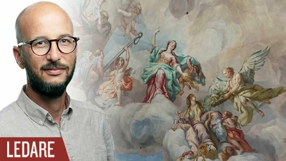Fredrik Wenell: Människor har tidigare i historien inte haft svårt för änglar. Tvärtom, många såg dem som en självklar del av tillvaron. Änglar i en takmålning