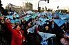 En demonstration mot fri abort i Buenos Aires 3 juli.