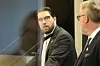 SD:s partiledare på pressträffen där han meddelar att partiet inte når samsyn med övriga riksdagspartier i migrationsfrågan.