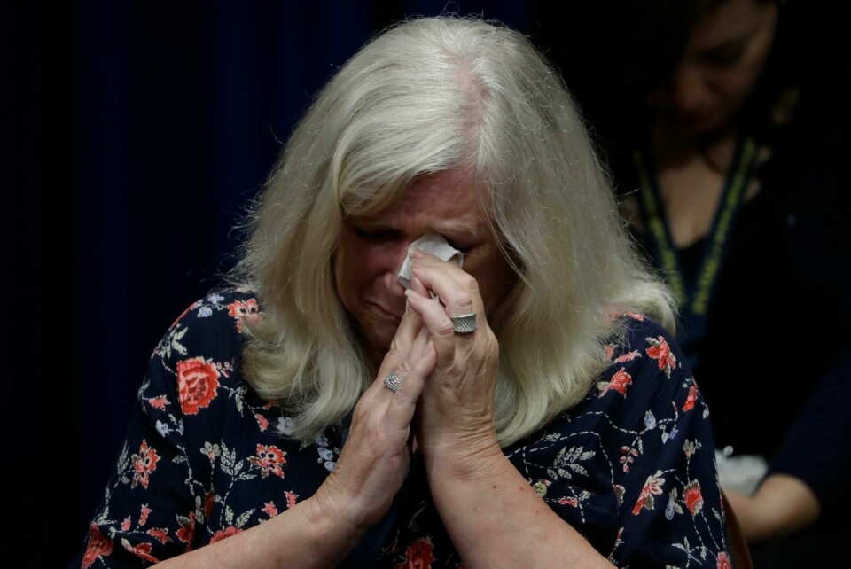 Judy Deaven, vars son utsattes för övergrepp av en präst, var på plats när utredningen i Pennsylvania presenterades. Judy Deaven, vars son utsattes för övergrepp av en präst, var på plats när utredningen i Pennsylvania presenterades.