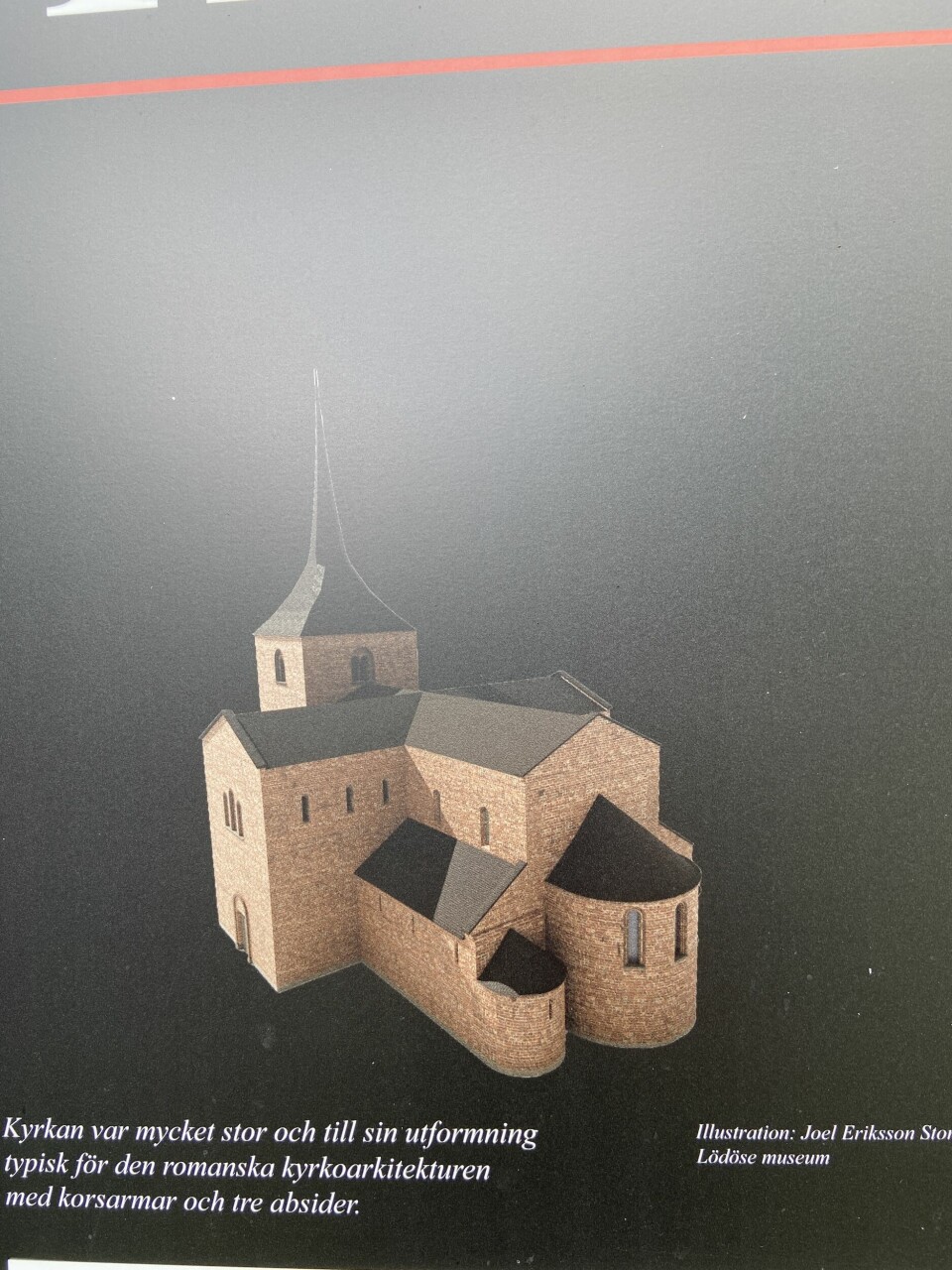 Illustration av den medeltida kyrkan i Edsleskog. Edsleskog