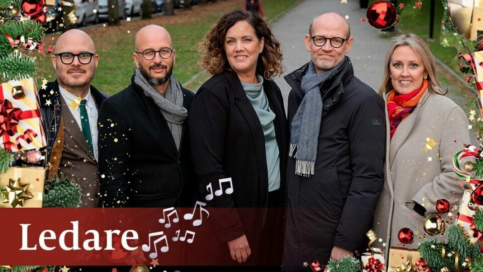 Dagens opinionsledning Steven Crosson, Fredrik Wenell, Frida Park, Öyvind Tholvsen och Felicia Ferreira önskar God jul! Dagens opinionsledning Steven Crosson, Fredrik Wenell, Frida Park, Öyvind Tholvsen och Felicia Ferreira önskar God jul!