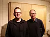 Religionshistorikern Simon Sorgenfrei (vänster) och författaren/förläggaren Jonas Ellerström (höger)