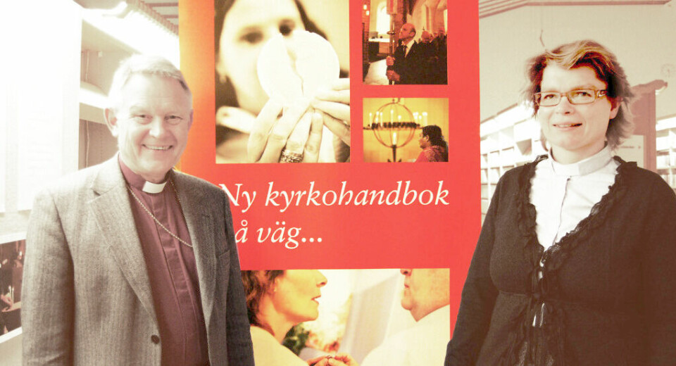 Ärkebiskop Anders Wejryd och Boel Hössjer Sundman, projektledare för arbetet med den nya kyrkohandboken. Ärkebiskop Anders Wejryd och Boel Hössjer Sundman, projektledare för arbetet med den nya kyrkohandboken.