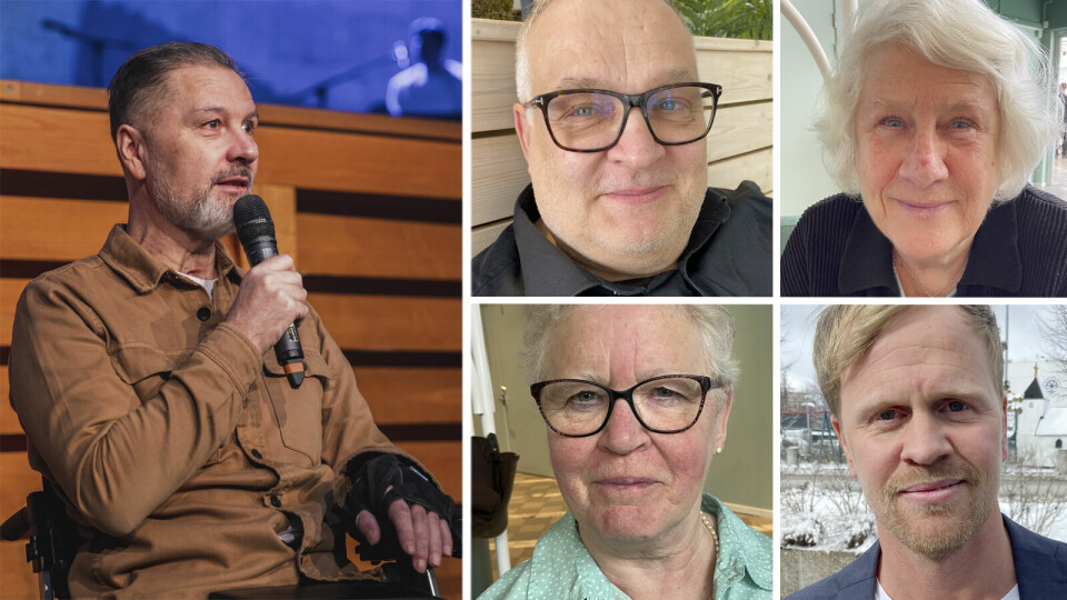 Många av Livets ords medlemmar var på plats för att hälsa deras huvudpastor Janne Blom välkommen tillbaka. Från vänster, Janne Blom, Niclas Kruse, Ingvor Lundell, Margareta Davidsson, och Simon Ahlstrand. Många av Livets ords medlemmar var på plats för att hälsa deras huvudpastor Janne Blom välkommen tillbaka.