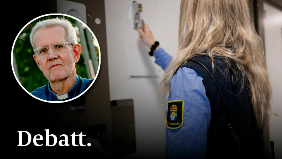 I den situationen är det lätt att ta till åtgärder som vi inte kan bedöma verkningarna av, skriver Olle Jonasson. Kvinnlig vakt på anstalt. Infälld bild på debattören Olle Jonasson.