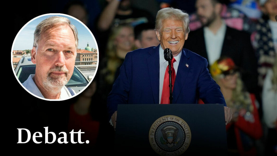 Låt oss helt enkelt fortsätta att kritisera Trump där det är nödvändigt, fast inte glömma att han även gör bra saker, skriver Mats Wallin. Donald Trump i talarstolen. Infälld bild på debattören Mats Wallin.