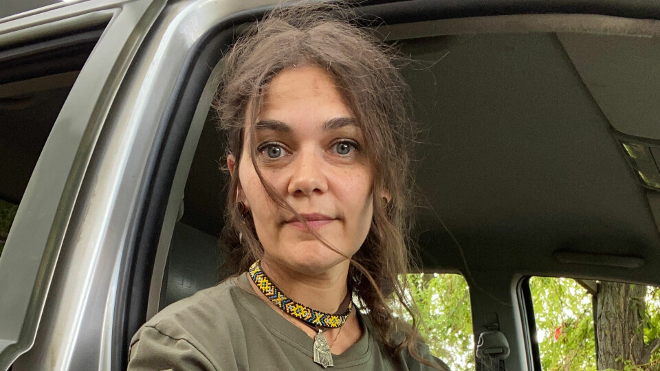 Olga Alexandrovna Ahlström tolkade vid en militärutbildning nära Chasiv Yar i Ukraina sommaren 2024. Olga Alexandrovna Ahlström tolkade vid en militärutbildning nära Chasiv Yar i Ukraina sommaren 2014.