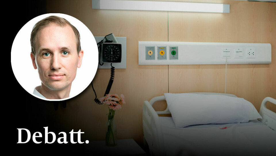 Till och med brittiska The Sun, som varit neutrala i frågan, talar om lagförslaget som en ”förhastad, slarvig insats”, skriver Jacob Rudenstrand. Tom sjukhussäng. Infälld bild på debattören Jacob Rudenstrand.