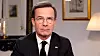 Statsminister Ulf Kristersson (M) håller tal till nationen från Sagerska palatset i Stockholm.